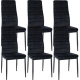 CLP Set van 6 eetkamerstoelen Mayfair - Velvet zwart - 323375