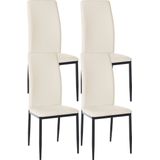 CLP Set van 4 eetkamerstoelen Savino  - Kunstleer creme - 323387