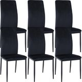 CLP Set van 6 eetkamerstoelen Savino - Velvet zwart - 323403