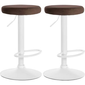 CLP 2er Set Barhocker Ponte Samt I Drehbarer Thekenhocker I Höhenverstellbarer Hocker I Küchenhocker mit Metallgestell