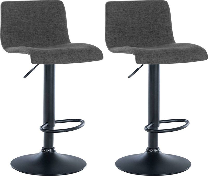 2er Set Barhocker Branford dunkelgrau Stoff