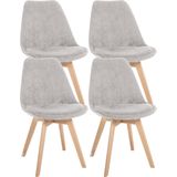 CLP Linares Set van 4 eetkamerstoelen beige Cord