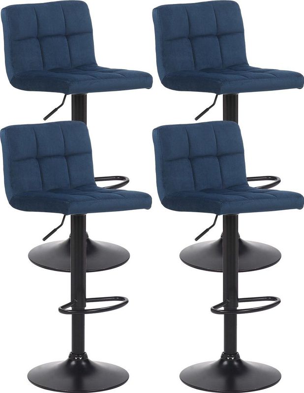 4er Set Barhocker Feni Samt blau