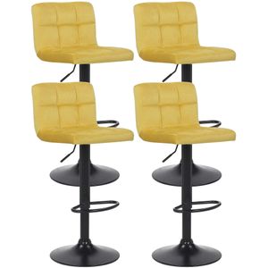 4er Set Barhocker Feni Samt gelb