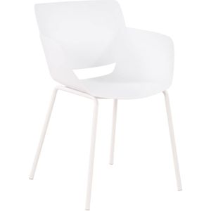 CLP Alpena stoel - Buitenstoel - weerbestendig en UV-bestendig - Stoelframe van gepoedercoat staal - Fauteuil - wit