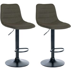 CLP 2er Set Barhocker Lex Stoff I Höhenverstellbare Thekenhocker Mit Stoffbezug I Drehbare Tresenstühle Mit Metallgestell