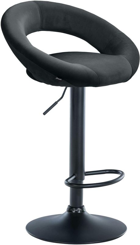 CLP Barkruk Olinda fluweel zwart/zwart - zwart Textiel 325992