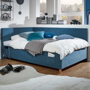 Cool - Eenpersoonsbed - Blauw - Gestoffeerd