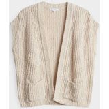 Opus - Cardigan - Beige - Mouwloos - Bouclé Look