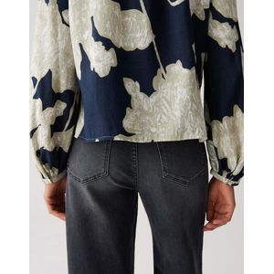 OPUS - Blouse Ficona - Donkerblauw - Bloemprint