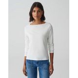 Subda - Effen T-shirt met Lange Mouwen en Boothals