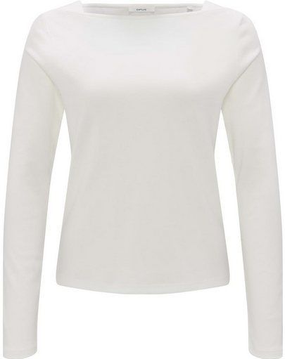 Subda - Effen T-shirt met Lange Mouwen en Boothals