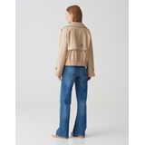 Opus Beige Trenchcoat - Korte Stijl met Bomberfit