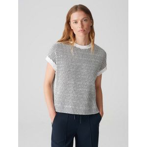 OPUS Kurzarmshirt Shirt GUTON Boxy Fit in Strickoptik