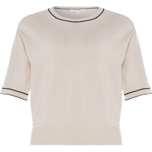 Opus - Beige Gebreid Truitje met Halflange Mouwen