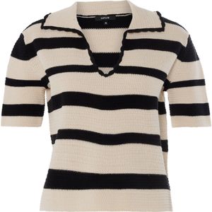 Pertiny - Trui - Gestreept - Knitwear - Polokraag, Kwartmouw, Losse Pasvorm