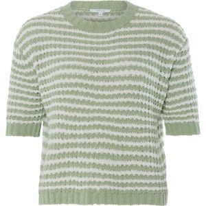 OPUS Gebreide Pullover Palvadora - Katoenmix - Ribboorden - Ronde Hals