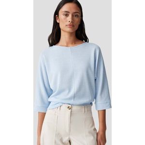 Opus - Lichtblauw - T-shirt - Gebreid - Vleermuismouwen