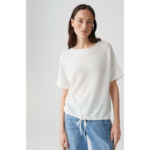 Opus - Fijn Gebreid T-shirt - Ecru - EcoVero Viscose