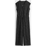 Opus - Jumpsuit - Blauw-Groene Print - V-Hals - Korte Mouwen