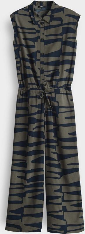 Opus - Jumpsuit - Olijfgroen - Mouwloos - Elastische Band