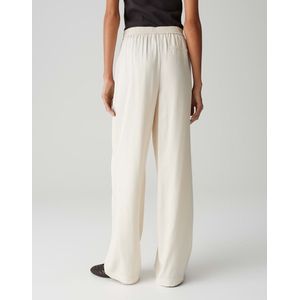 Opus - Wijde Broek - Lichtbeige - Elastische Tailleband