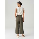 OPUS - Capri Broek - Olijfgroen - Wide Leg - High Waist - 7/8 Lengte