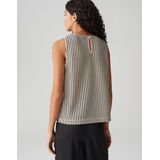 Opus - Gehaakt Topje - Zwart-Wit - Mouwloos - Ronde Hals