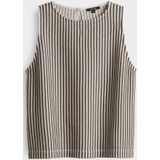 Opus - Gehaakt Topje - Zwart-Wit - Mouwloos - Ronde Hals