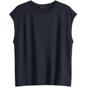 Opus - Fijngebreid T-shirt - Donkerblauw - Ronde Hals - Korte Mouwen