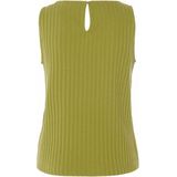 Opus - Mouwloos Topje - Olijfgroen - Geribd - Gestreepte Structuur