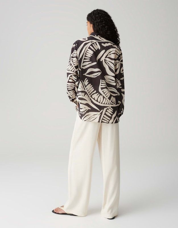 Opus - Fumine Tropical - Trui - Midnight Brown - 100% Katoen