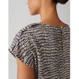 Opus - Blouse - Donkerbruin - Lichtbeige Print