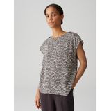Opus - Blouse - Donkerbruin - Lichtbeige Print