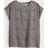 Opus - Blouse - Donkerbruin - Lichtbeige Print