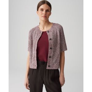 Opus - Dacki - Gebreid Vest - Rood - Slimfit - Korte Mouwen