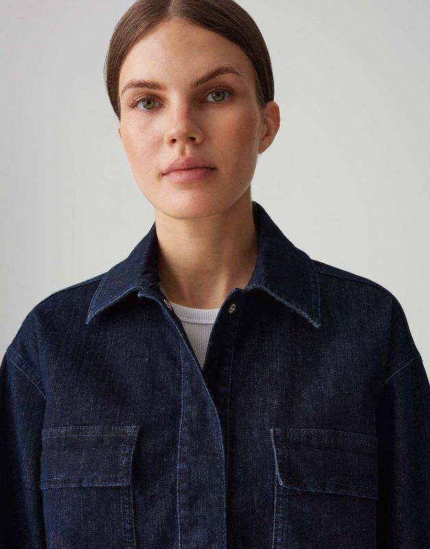 Opus - Korte Jeansvest - Donkerblauw