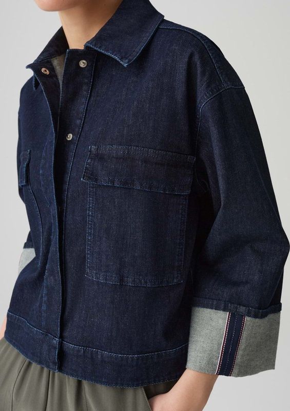 Opus - Korte Jeansvest - Donkerblauw
