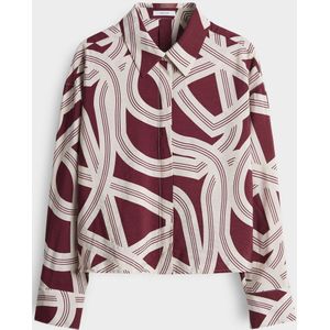 Opus - Blouse - Lichtbeige - Grafische Bordeaux Print