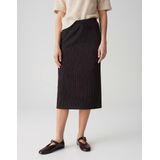 Opus - Kokerrok - Bruin - Kreukstructuur - Elastische Tailleband