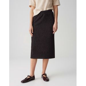 Opus - Kokerrok - Bruin - Kreukstructuur - Elastische Tailleband