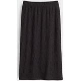 Opus - Kokerrok - Bruin - Kreukstructuur - Elastische Tailleband