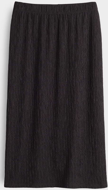 Opus - Kokerrok - Bruin - Kreukstructuur - Elastische Tailleband