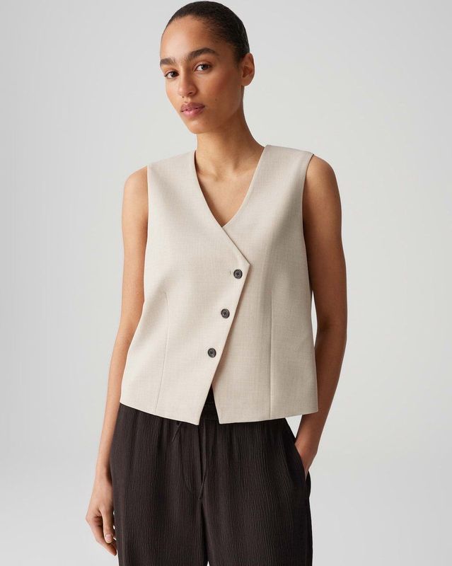 OPUS - Gilet Warfa - Beige - Damesgilet