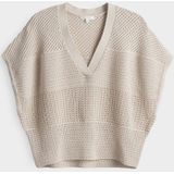 Opus - Gebreide Trui - Beige - Korte Mouwen