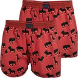 UNABUX - Boxershorts - Bloedrood Lichtrood Zwart - 2 Pack