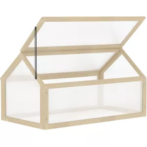 Outsunny Mini Tuinkas – Transparante Broeikas Met Stalen Frame, 2 Ritsramen & 10 Cm Grondrand – 120 X 60 X 60 Cm – Voor Balkon, Terras En Tuin