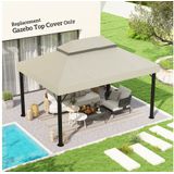 Outsunny - Ersatzdach für Gartenpavillon 3 x 4 m, wasserdichte 370g/㎡ pvc Beschichtung Doppeldach Schutzhaube, Regenschutz Ersatzbezug, UPF30+, für