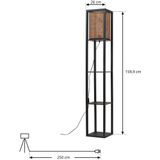 Lindby - Birta - Vloerlamp - Zwart - Hout - Modern