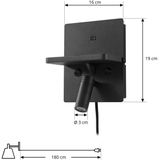 Lindby - Auden - LED-wandlamp - Zwart - Modern - Metaal